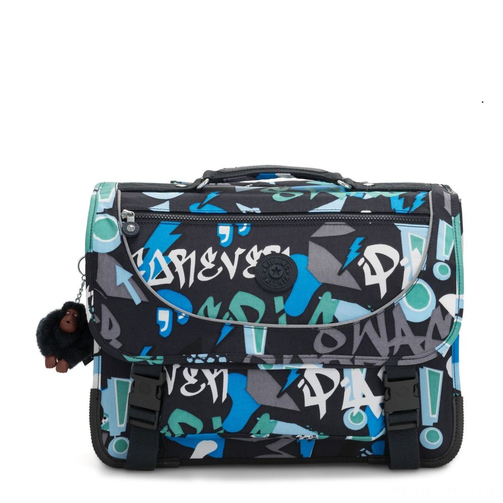 Kipling PREPPY Tool Schoolbag Featuring Fluro Rainfall Cover Impressive Boys.