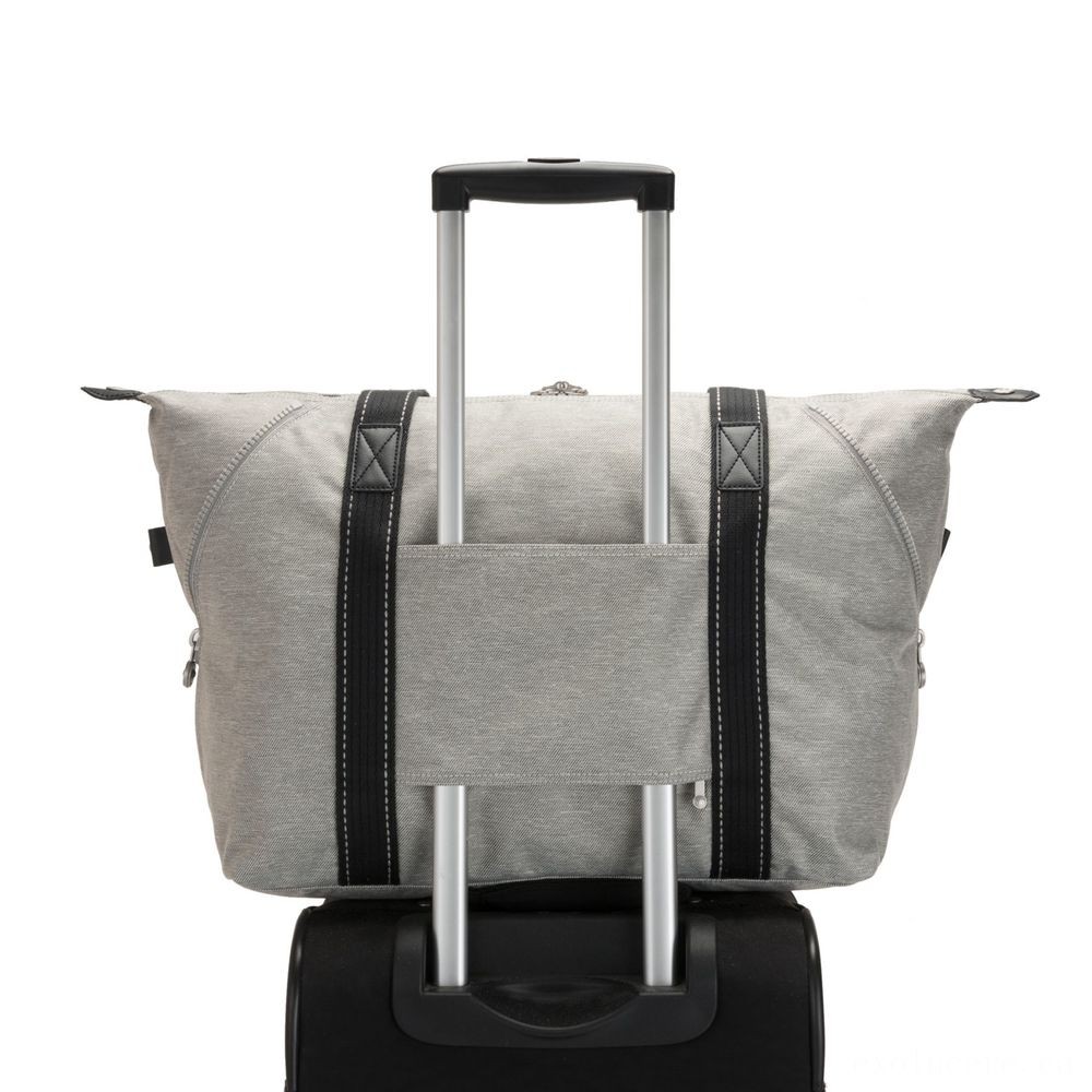 Kipling craft M Multi-use medium tote along with cart sleeve Chalk Grey.