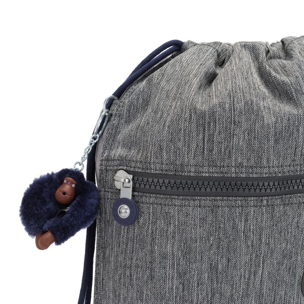 Kipling SUPERTABOO Channel Drawstring Bag Ash Jeans Bl.