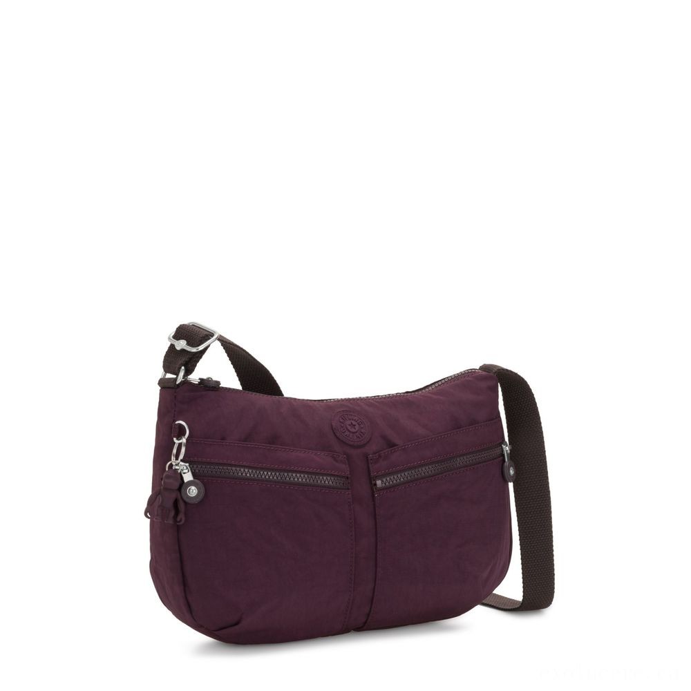 Gift Guide Sale - Kipling IZELLAH Tool All Over Body Shoulder Bag Dark Plum - Blowout:£30