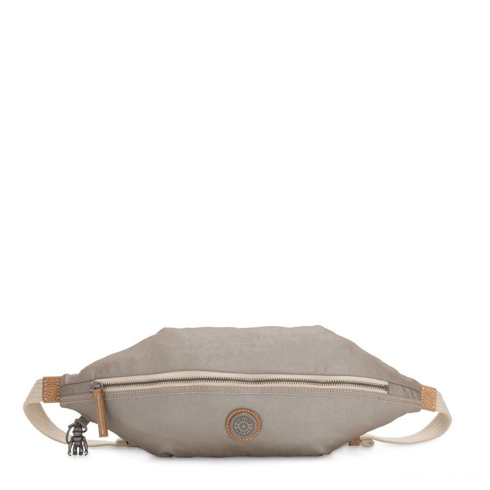 Final Clearance Sale - Kipling YOKU Channel Crossbody bag convertible to waistbag Fungus Steel - Get-Together Gathering:£25