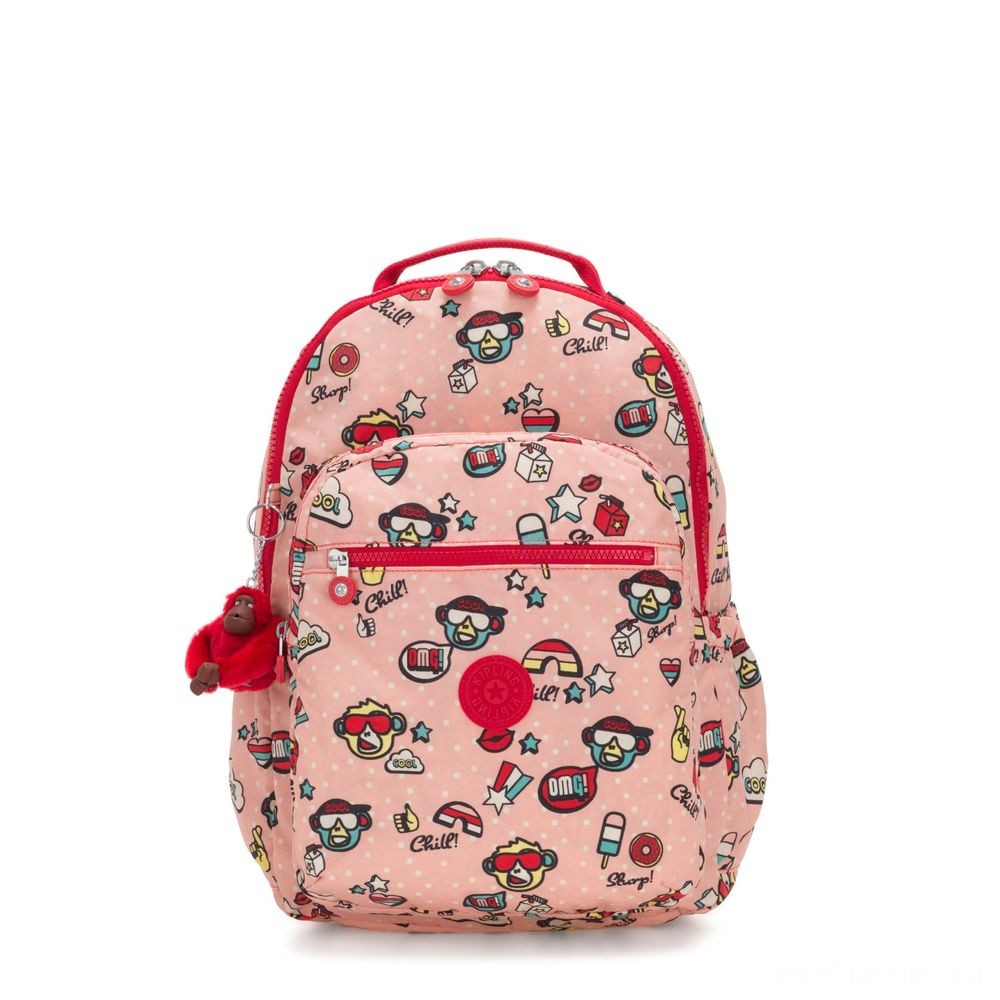 Kipling SEOUL GO Large Backpack with Notebook Defense Monkey Play.