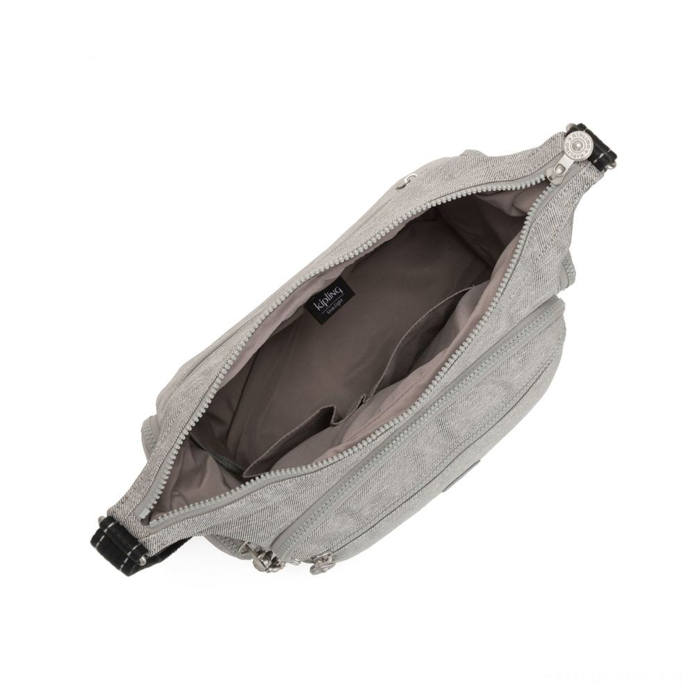 Insider Sale - Kipling GABBIE Medium Shoulder Bag Chalk Grey - Spectacular Savings Shindig:£29