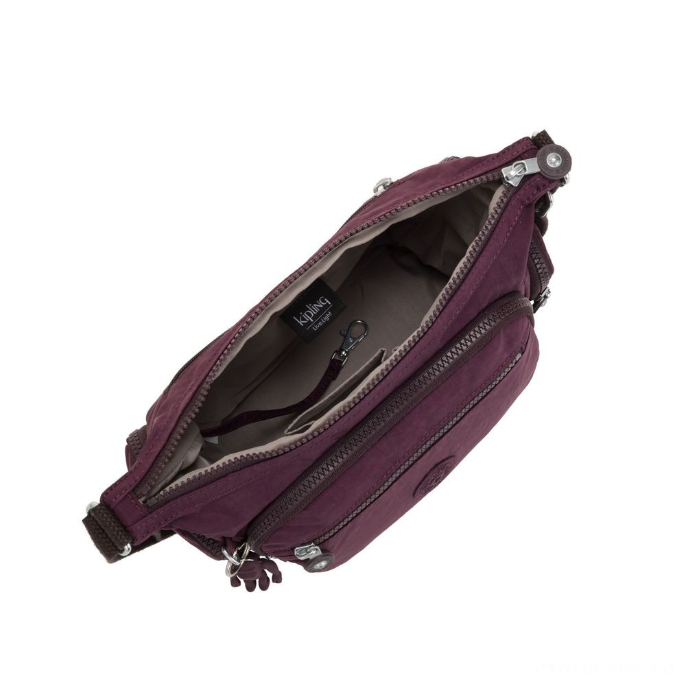 Super Sale - Kipling GABBIE S Crossbody Bag along with Phone Chamber Dark Plum - Half-Price Hootenanny:£34