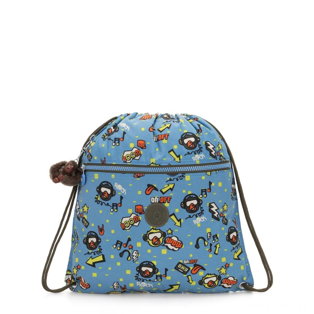 February Love Sale - Kipling SUPERTABOO Channel Drawstring Bag Ape Stone. - Two-for-One:£14