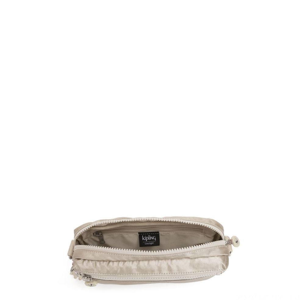 Labor Day Sale - Kipling HALIMA Small 2-in-1 Waistbag and Crossbody Cloud Metal Combination - Internet Inventory Blowout:£30