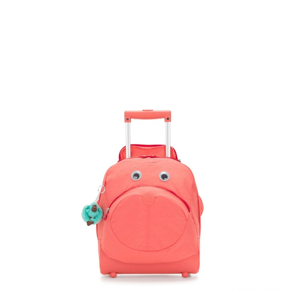Price Reduction - Kipling BIG WHEELY Rolled Institution Bag Peachy Pink C. - Father's Day Deal-O-Rama:£39[bebag6208nn]