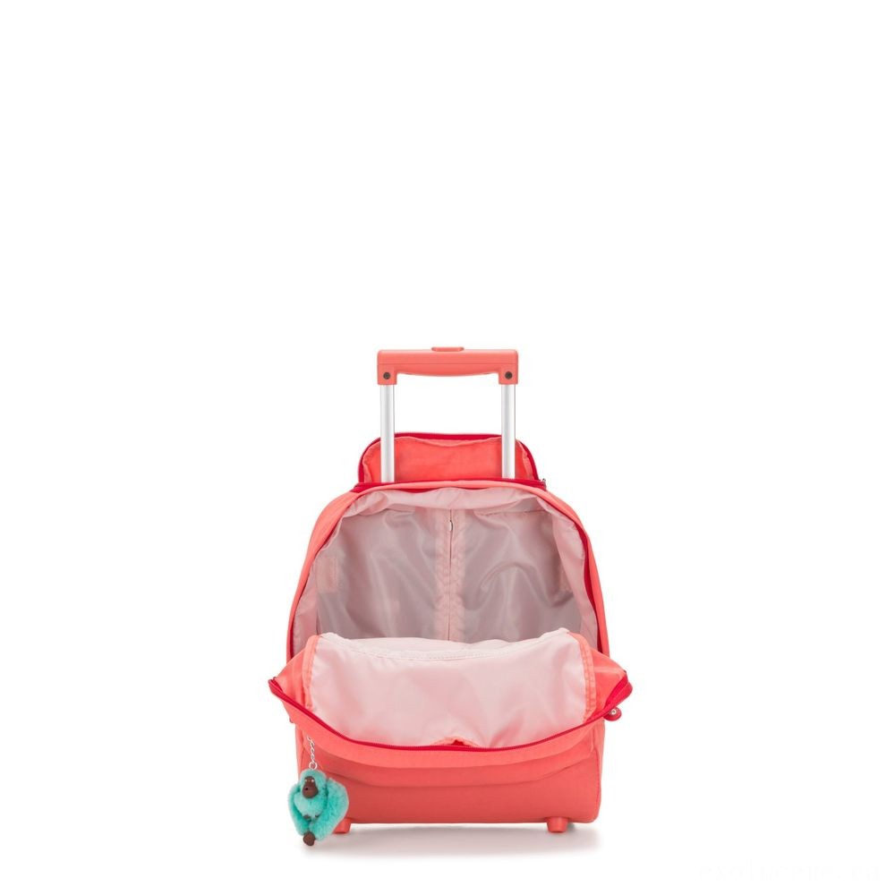 Kipling BIG WHEELY Wheeled School Bag Peachy Pink C.
