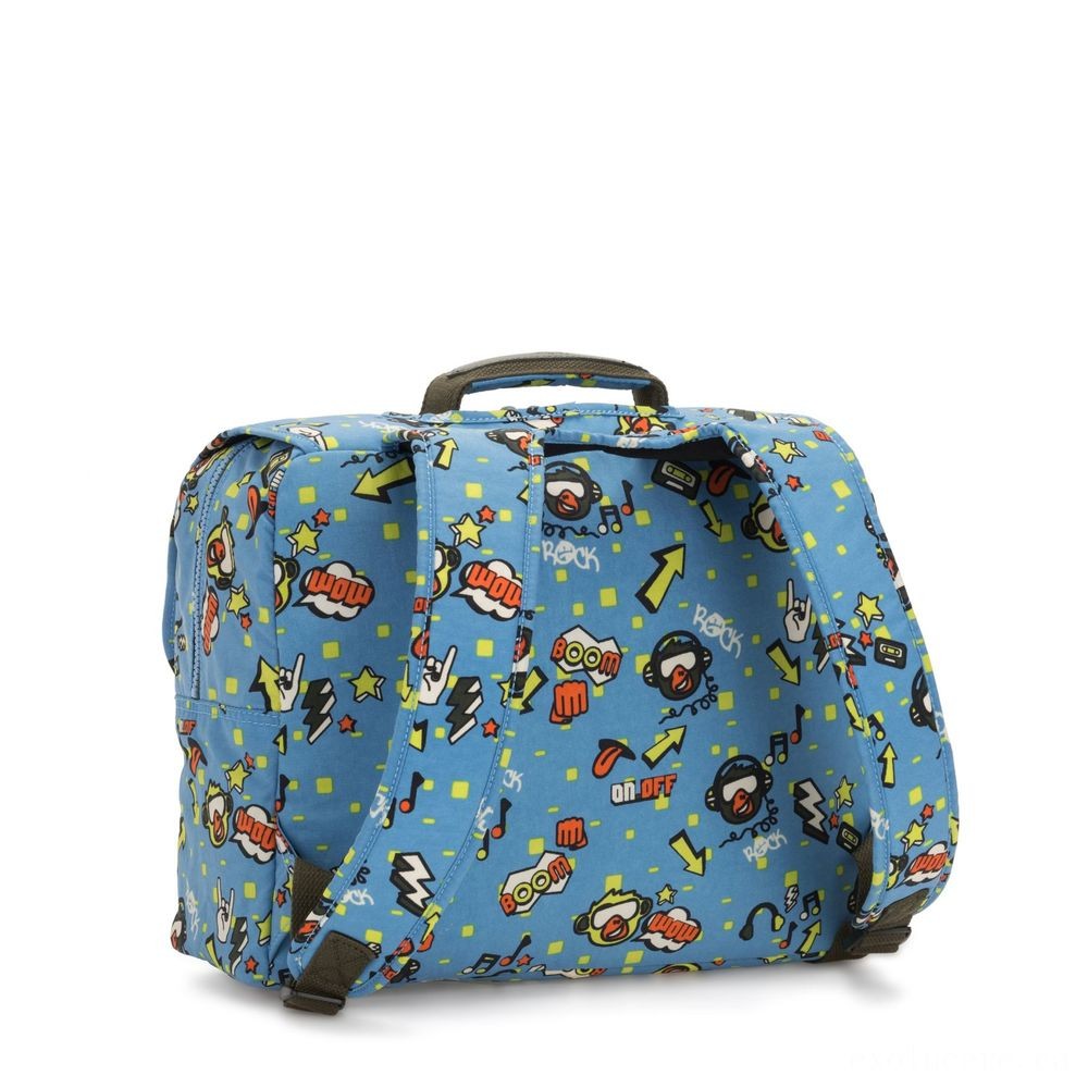 Winter Sale - Kipling INIKO Tool Schoolbag along with Padded Shoulder Straps Ape Rock. - Internet Inventory Blowout:£43