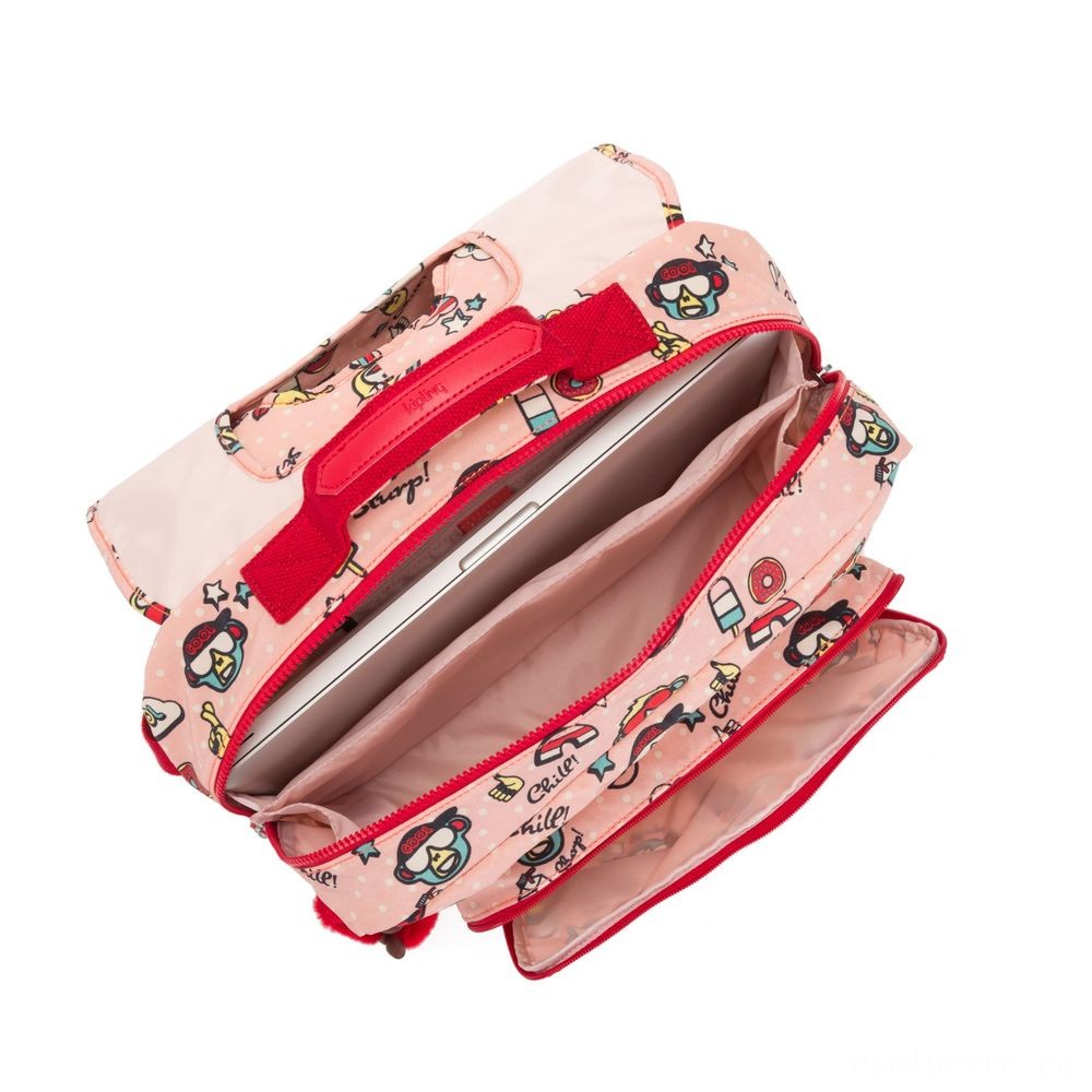 Kipling INIKO Tool Schoolbag along with Padded Shoulder Straps Ape Play.