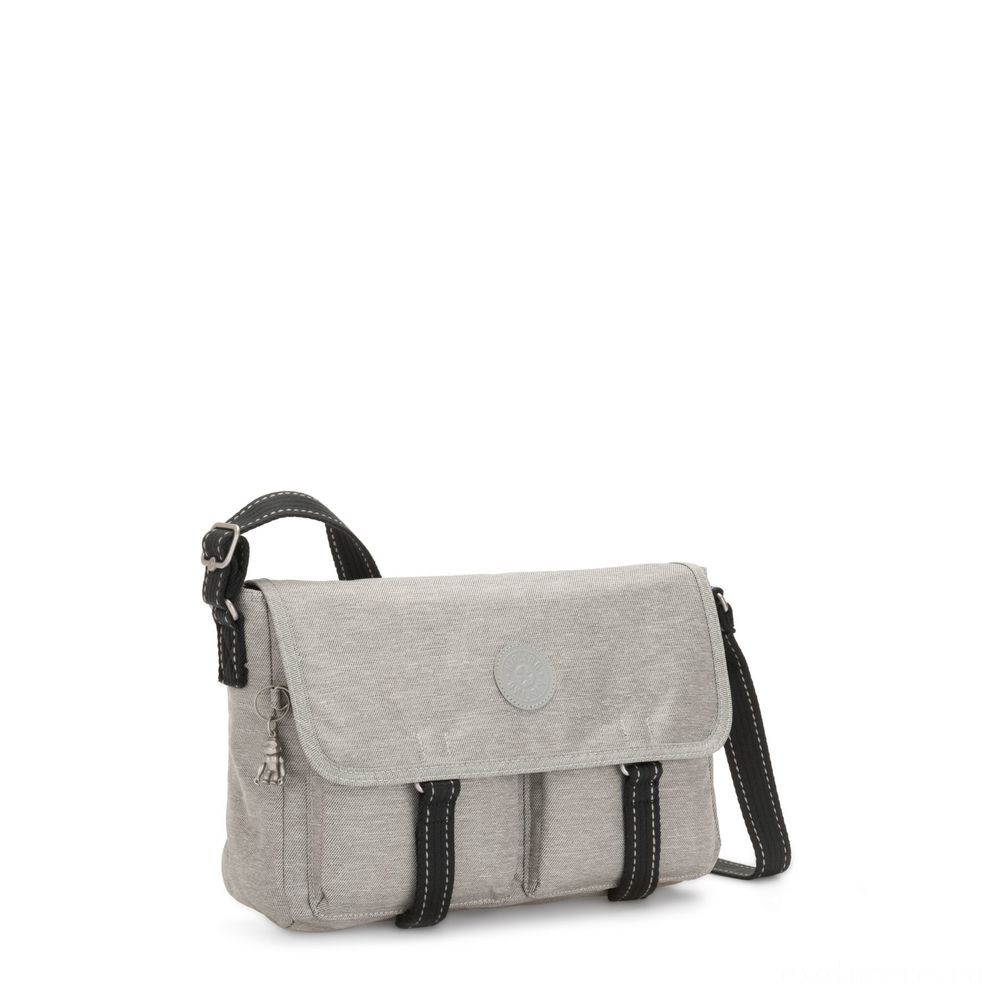 Sale - Kipling IKIN Channel Carrier Crossbody Bag Chalk Grey - Halloween Half-Price Hootenanny:£29[sibag6219te]