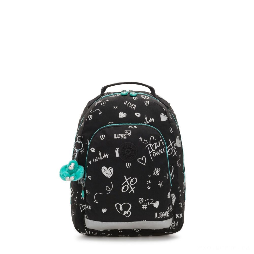 Kipling Lesson SPACE S Small backpack with laptop security Lady Doodle.