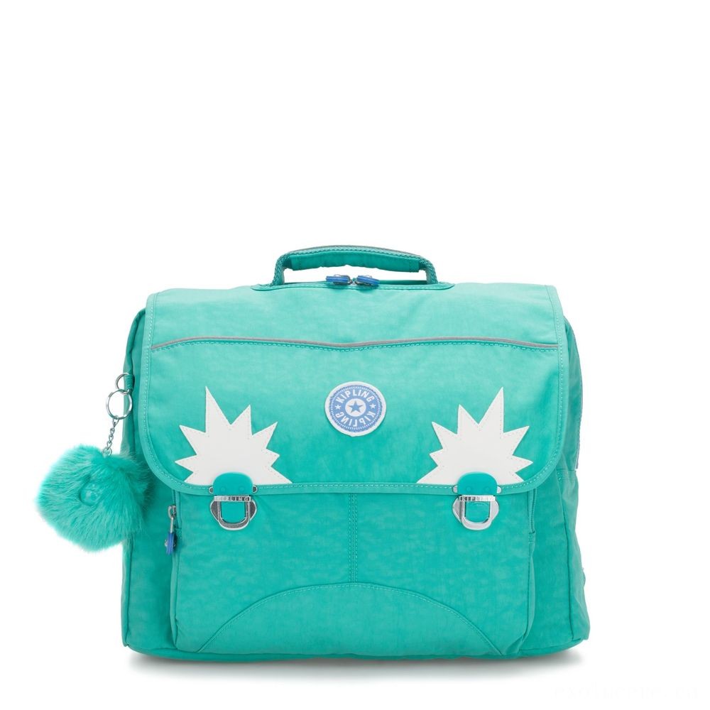 Cyber Monday Sale - Kipling INIKO Tool Schoolbag along with Padded Shoulder Straps Deep Water C. - Online Outlet X-travaganza:£48
