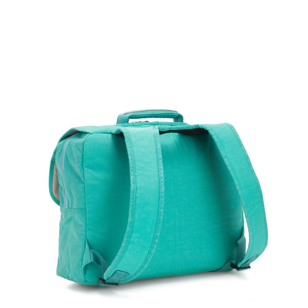 Spring Sale - Kipling INIKO Channel Schoolbag with Padded Shoulder Straps Deep Aqua C. - Women's Day Wow-za:£47