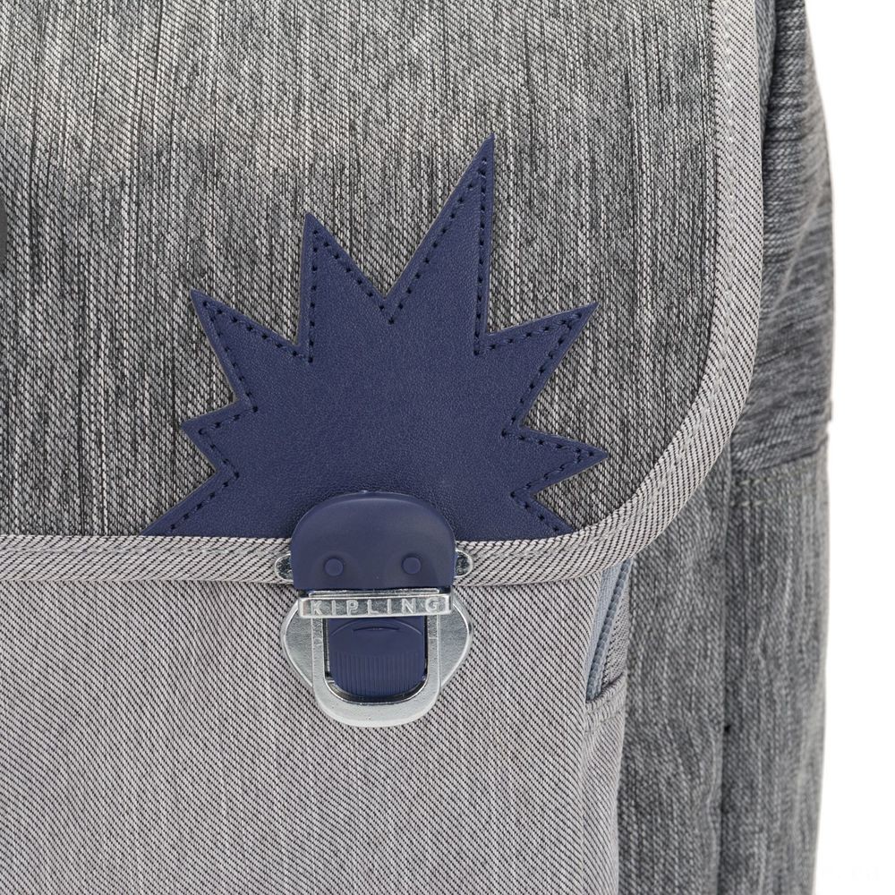 Kipling INIKO Medium Schoolbag along with Padded Shoulder Straps Ash Jeans Bl.