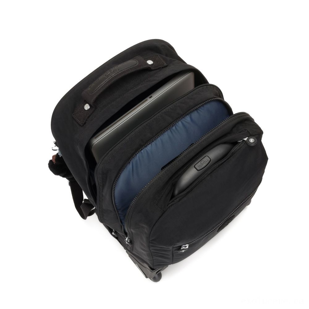Early Bird Sale - Kipling SOOBIN lighting Sizable rolled backpack with laptop security Real Black. - Anniversary Sale-A-Bration:£74