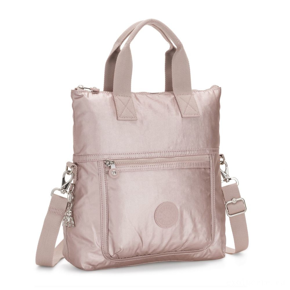 Kipling ELEVA Shoulderbag along with Flexible and also easily removable Strap Metallic Rose