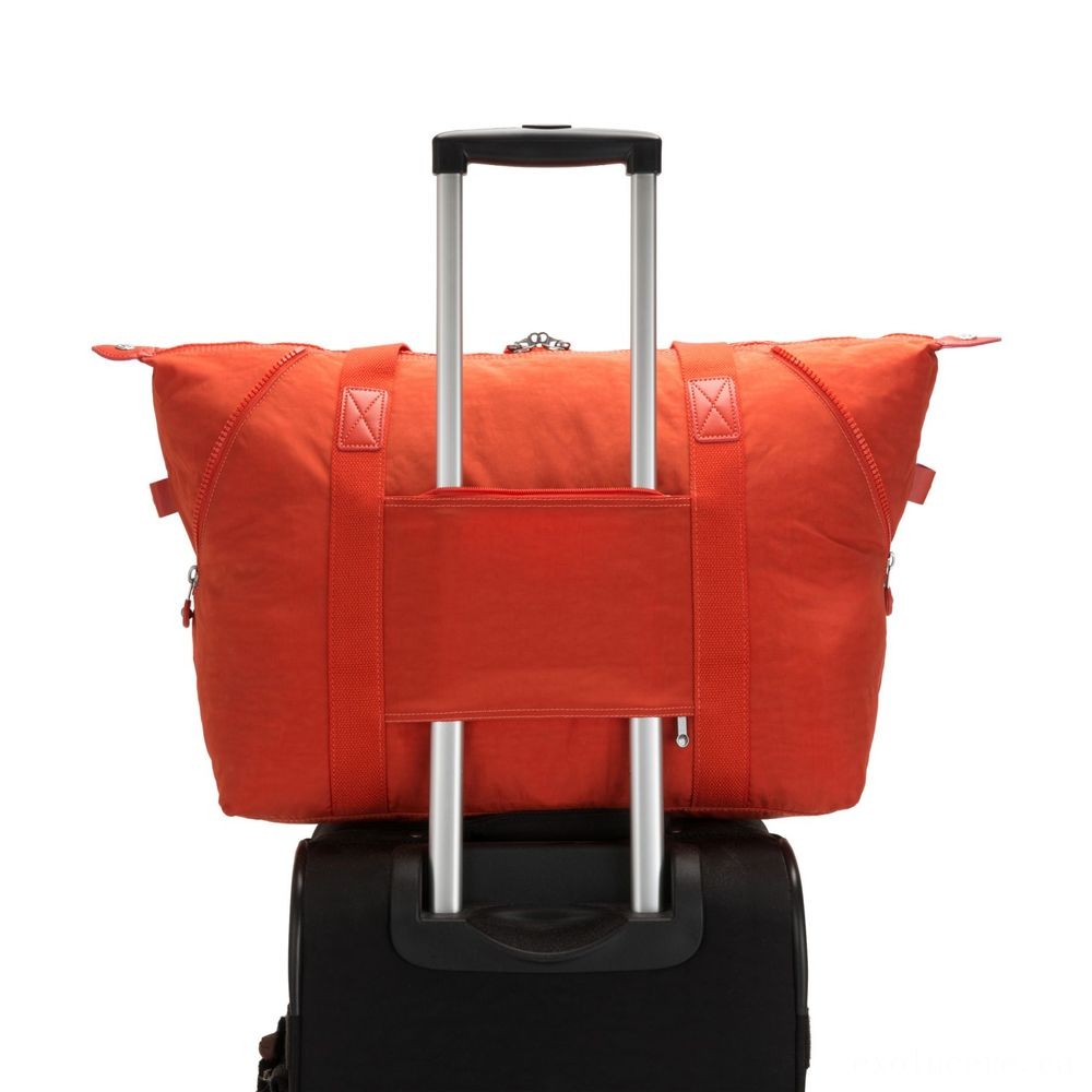 Kipling Fine Art M Medium Shoulder Bag with 2 Front End Pockets Funky Orange Nc.