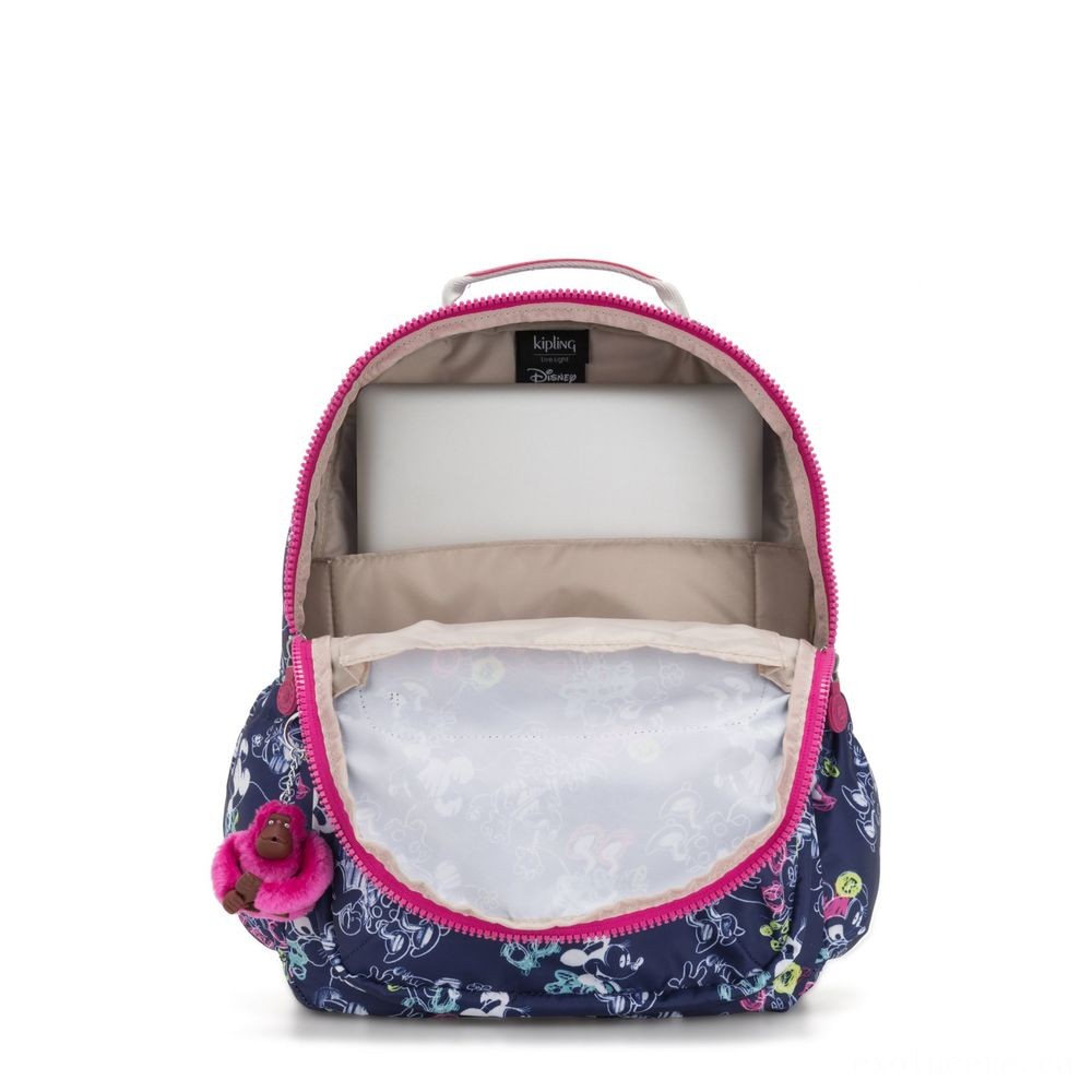 Kipling D SEOUL GO Large Backpack along with Laptop protection Doodle Blue.