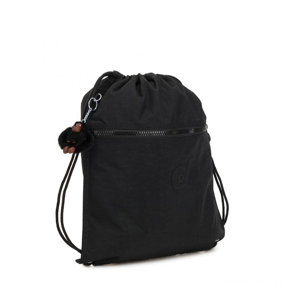 Kipling SUPERTABOO Channel Drawstring Bag True Black.