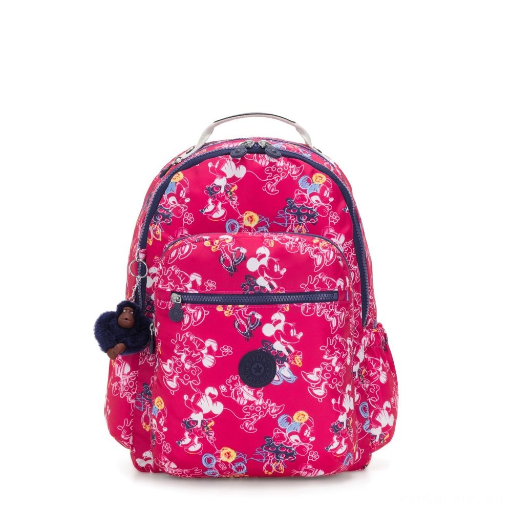 Kipling D SEOUL GO Big Bag with Laptop pc defense Doodle Pink.
