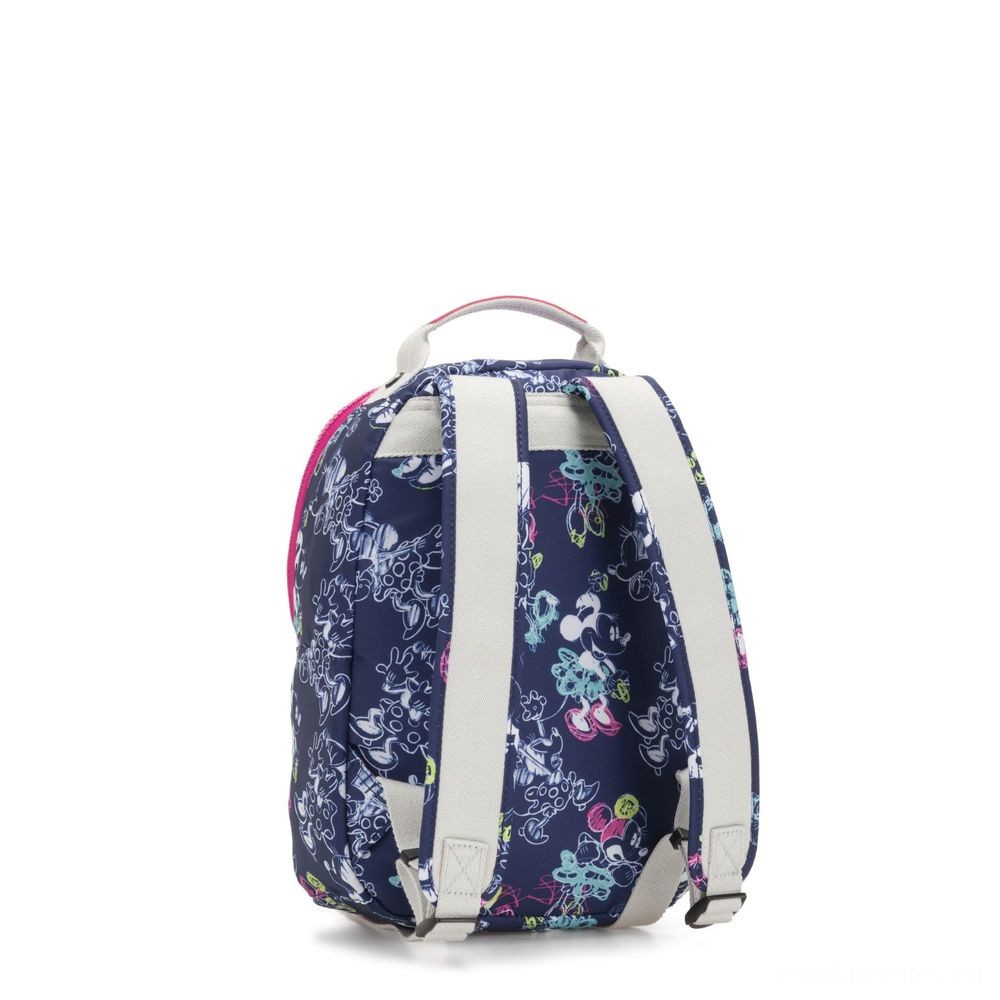 Closeout Sale - Kipling D SEOUL GO S Small Backpack along with tablet protection Doodle Blue. - Sale-A-Thon Spectacular:£25[nebag6312ca]