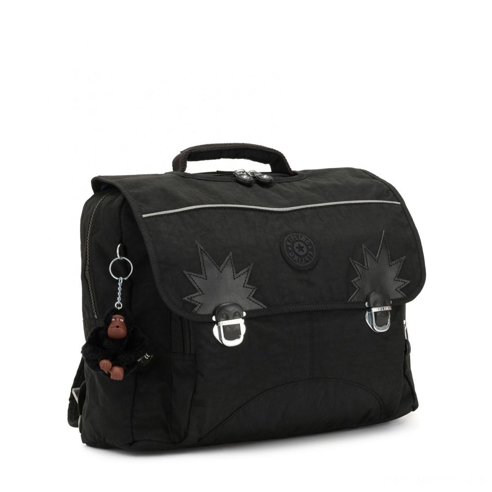 Kipling INIKO Tool Schoolbag along with Padded Shoulder Straps True Black.