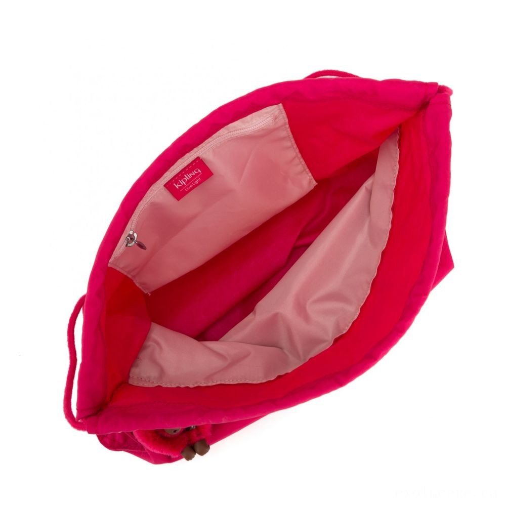 Kipling SUPERTABOO Medium Drawstring Bag Real Pink.