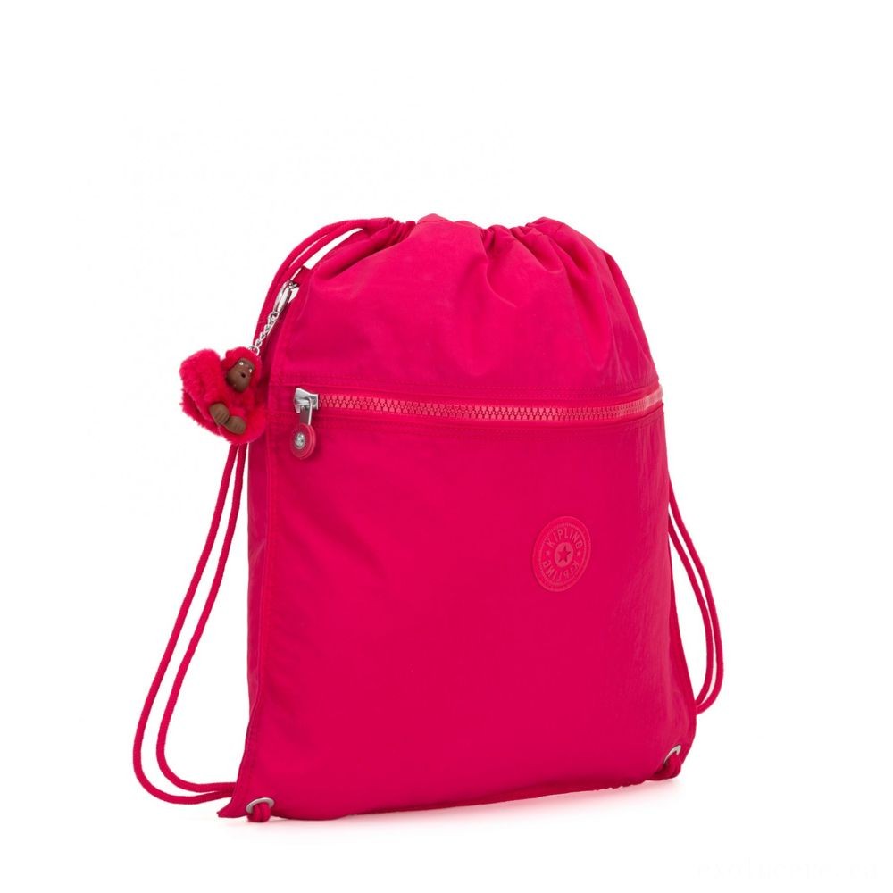Kipling SUPERTABOO Medium Drawstring Bag Correct Pink.