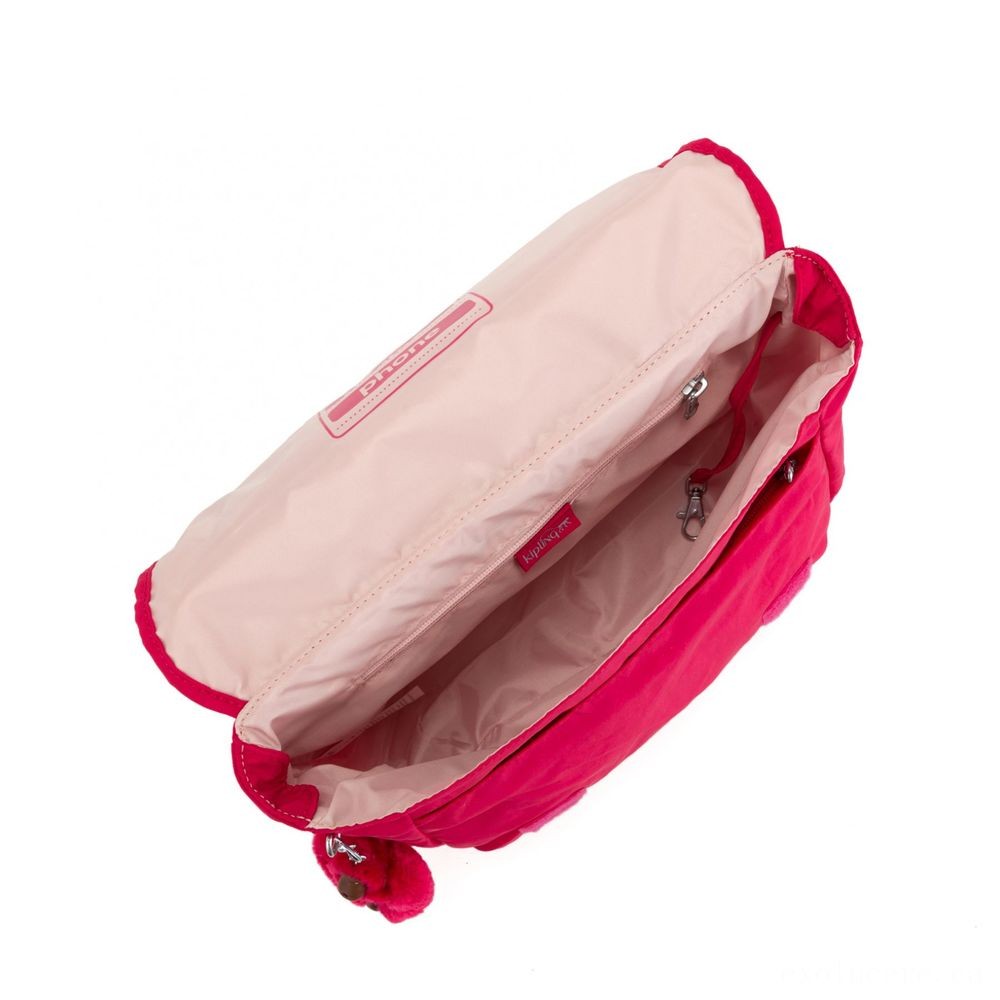 Kipling NEW College Channel Schoolbag Real Pink.