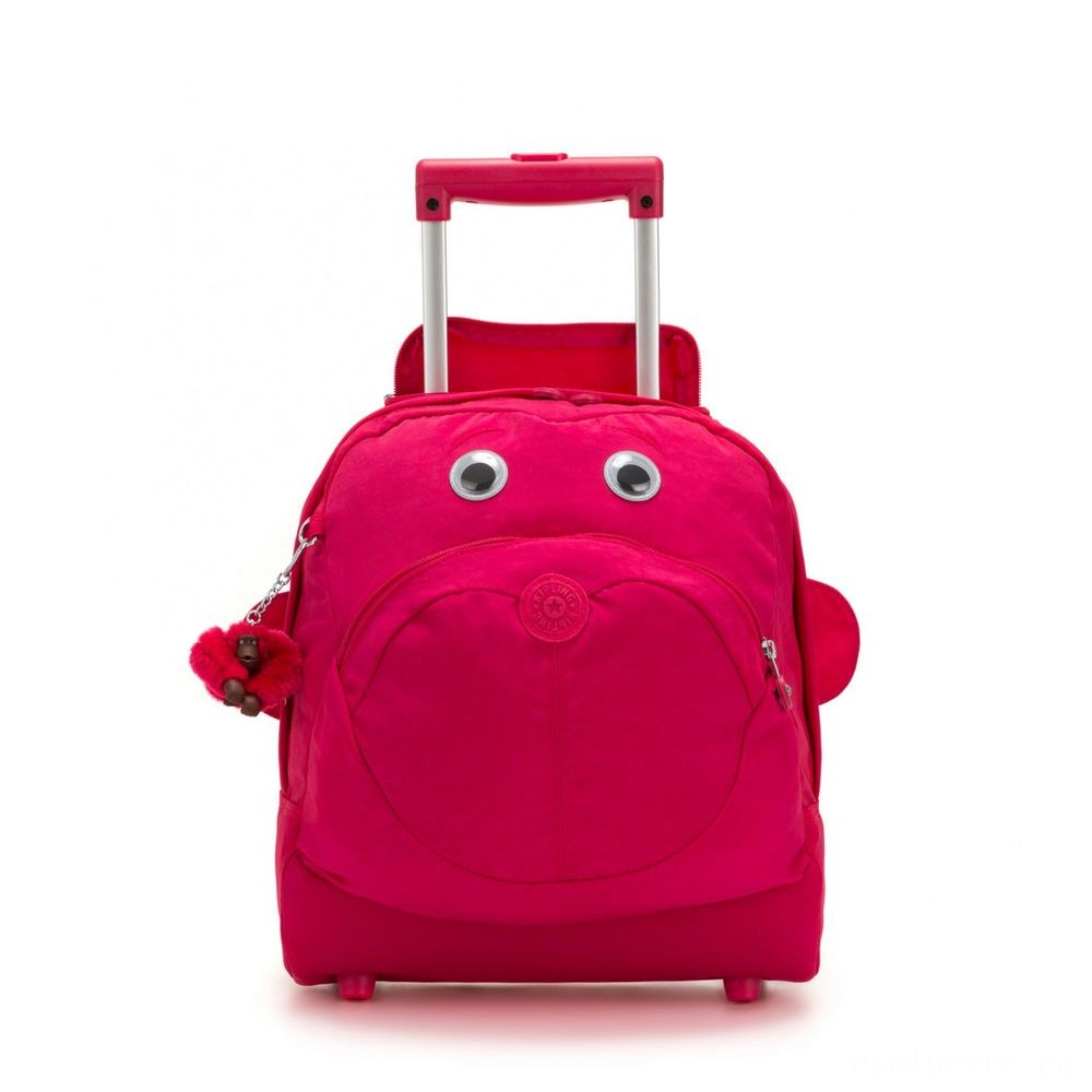 Flea Market Sale - Kipling BIG WHEELY Wheeled College Bag True Pink. - Christmas Clearance Carnival:£41