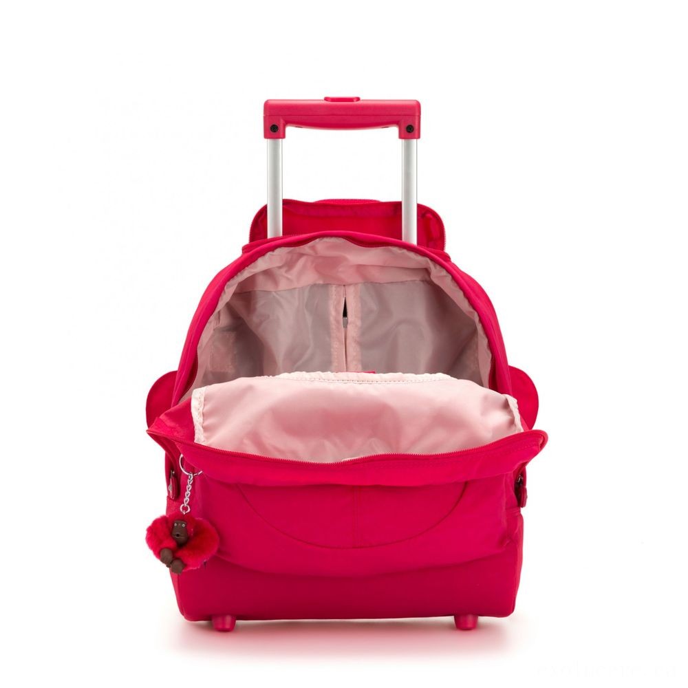 Kipling BIG WHEELY Rolled College Bag Correct Pink.
