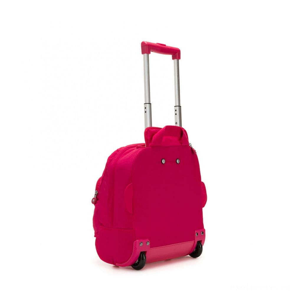 Kipling BIG WHEELY Rolled College Bag True Pink.