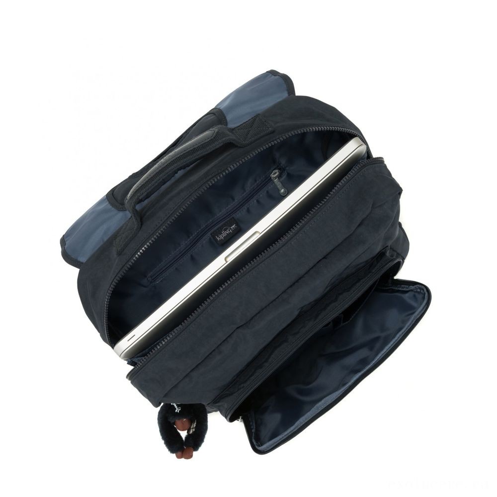 All Sales Final - Kipling INIKO Channel Schoolbag with Padded Shoulder Straps Correct Naval Force. - Price Drop Party:£50
