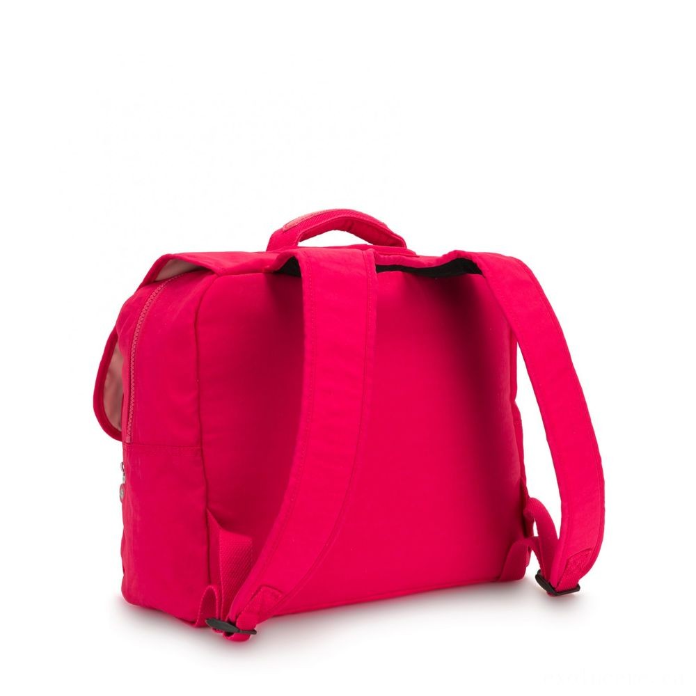 Kipling INIKO Medium Schoolbag along with Padded Shoulder Straps True Pink.