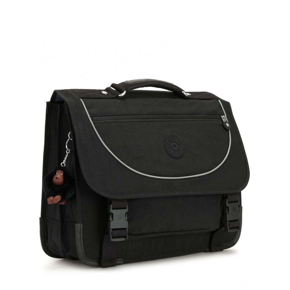 Kipling PREPPY Tool Schoolbag Consisting Of Fluro Rain Cover Real Black.