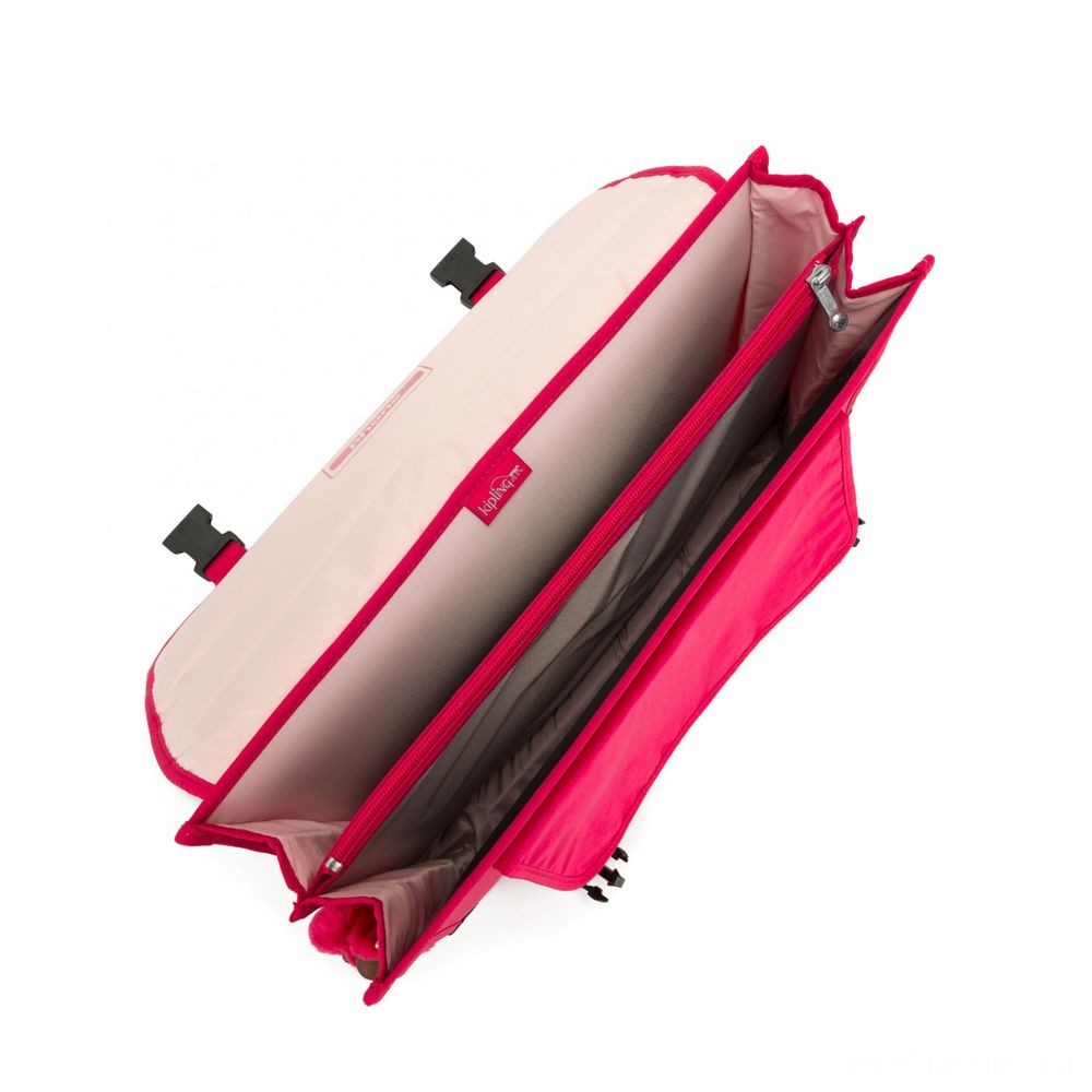 Kipling PREPPY Channel Schoolbag Including Fluro Rain Cover Accurate Pink.
