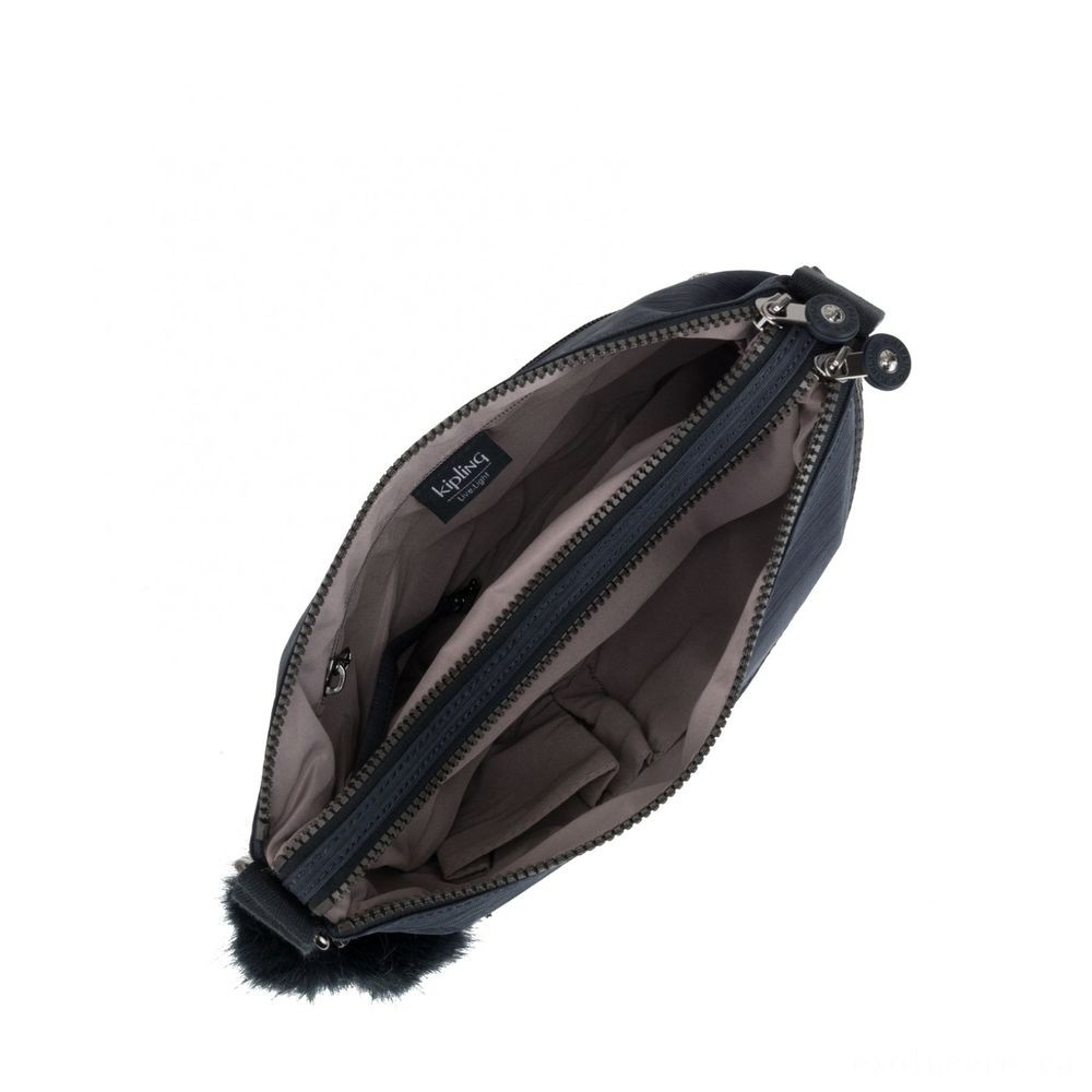Gift Guide Sale - Kipling ALVAR Channel Handbag Across Body System Accurate Dazz Navy - X-travaganza Extravagance:£35[chbag6413ar]