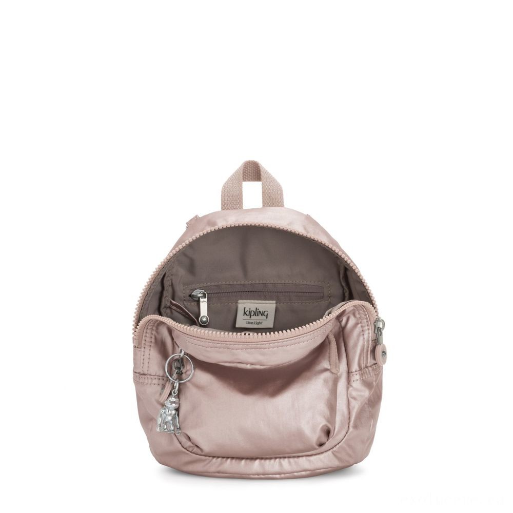  Kipling GLAYLA Bonus tiny 3-in-1 Backpack/Crossbody/Handbag Metallic Rose Present