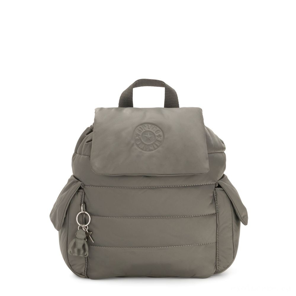 Sale - Kipling MANITO Small Puff Effect Backpack Mountain Range Grey. - Christmas Clearance Carnival:£63