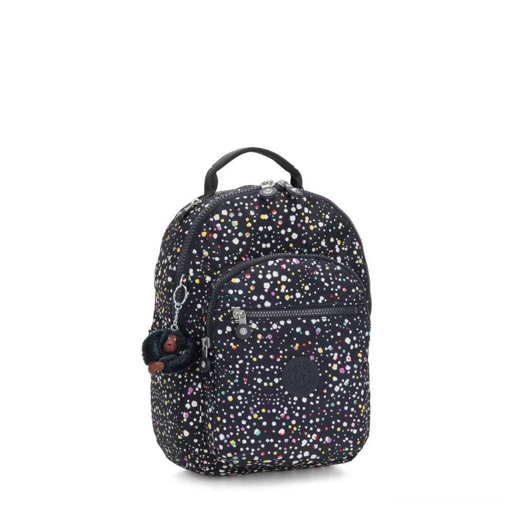 Kipling SEOUL S Little backpack along with tablet protection Happy Dot Imprint.