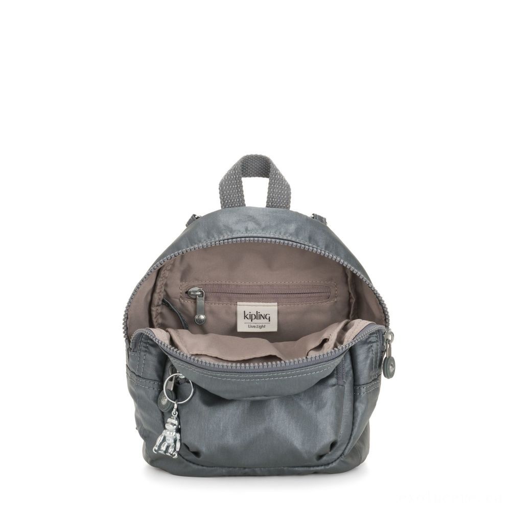 Kipling GLAYLA Addition tiny 3-in-1 Backpack/Crossbody/Handbag Steel Grey Present