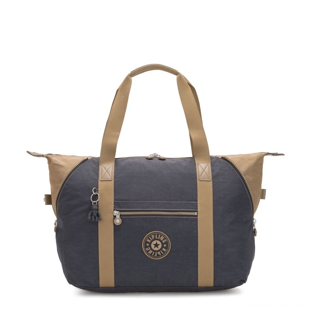 Doorbuster Sale - Kipling Fine Art M Trip Carry Along With Trolley Sleeve Night Grey Block - Father's Day Deal-O-Rama:£23