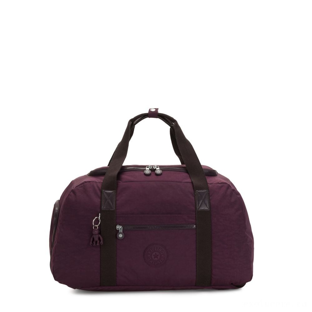 Kipling PALERMO Huge Duffle Bag along with Flexible Backpack Straps Dark Plum.