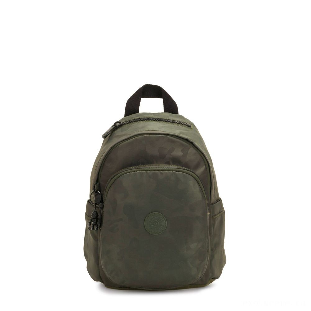 Kipling DELIA MINI Small Knapsack with Front Pocket and Best Deal With Satin Camo
