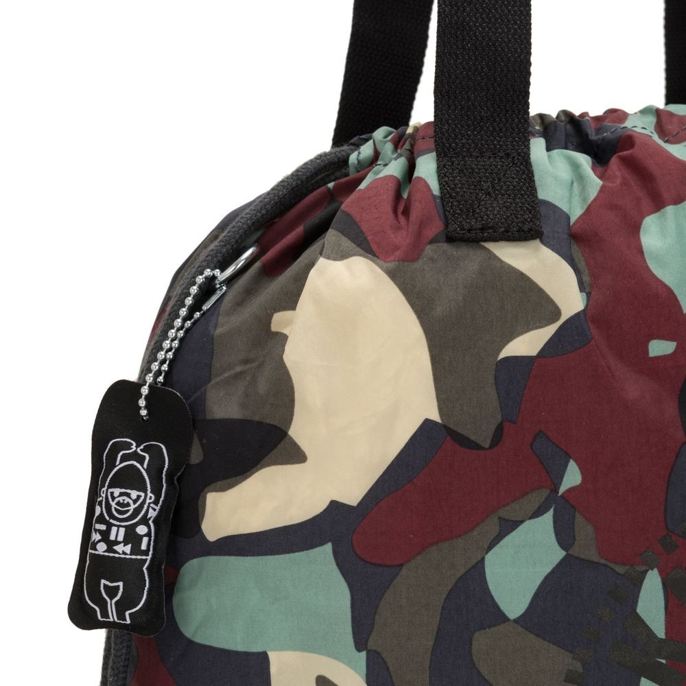 Kipling HIPHURRAY PACKABLE Channel Foldable Shoulder Bag Camo Sizable Lighting.