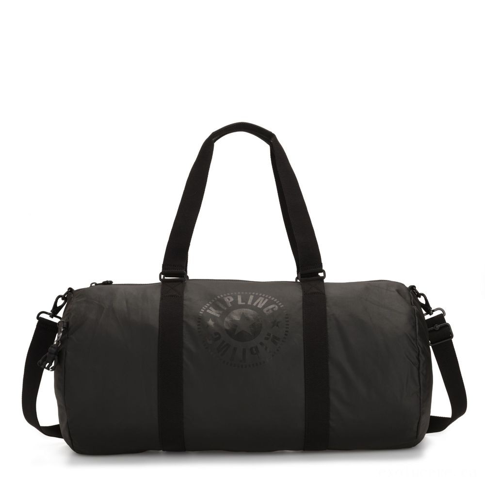 Late Night Sale - Kipling ONALO L Large Duffle Bag with Zipped Inside Pocket Raw Black. - Online Outlet Extravaganza:£48[sabag6474nt]