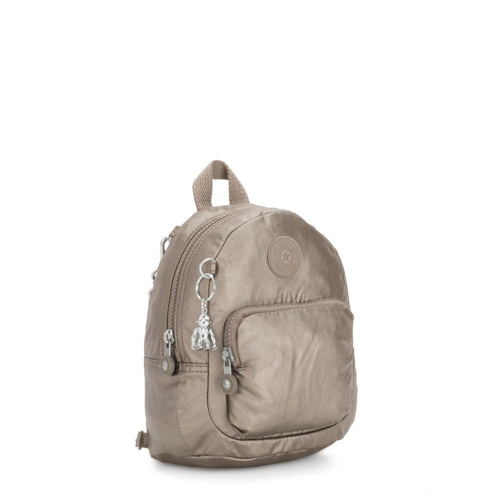  Kipling GLAYLA Addition tiny 3-in-1 Backpack/Crossbody/Handbag Metallic Pewter Giving