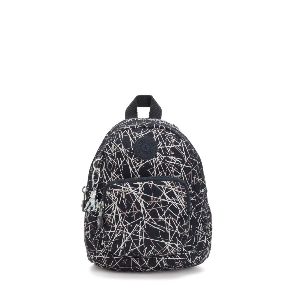 Bankruptcy Sale -  Kipling GLAYLA Addition tiny 3-in-1 Backpack/Crossbody/Handbag Navy Stick Imprint Giving  - Hot Buy Happening:£40