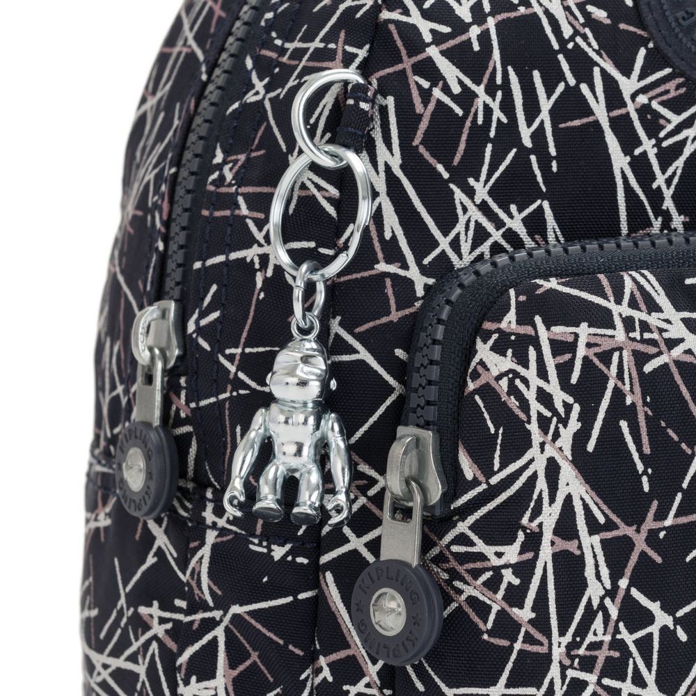 Shop Now -  Kipling GLAYLA Additional tiny 3-in-1 Backpack/Crossbody/Handbag Navy Stick Imprint Giving  - Super Sale Sunday:£38[cobag6477li]